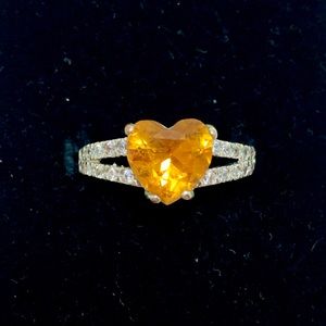 *SOLD*Fragrant Jewels Orange Heart Ring Size 8